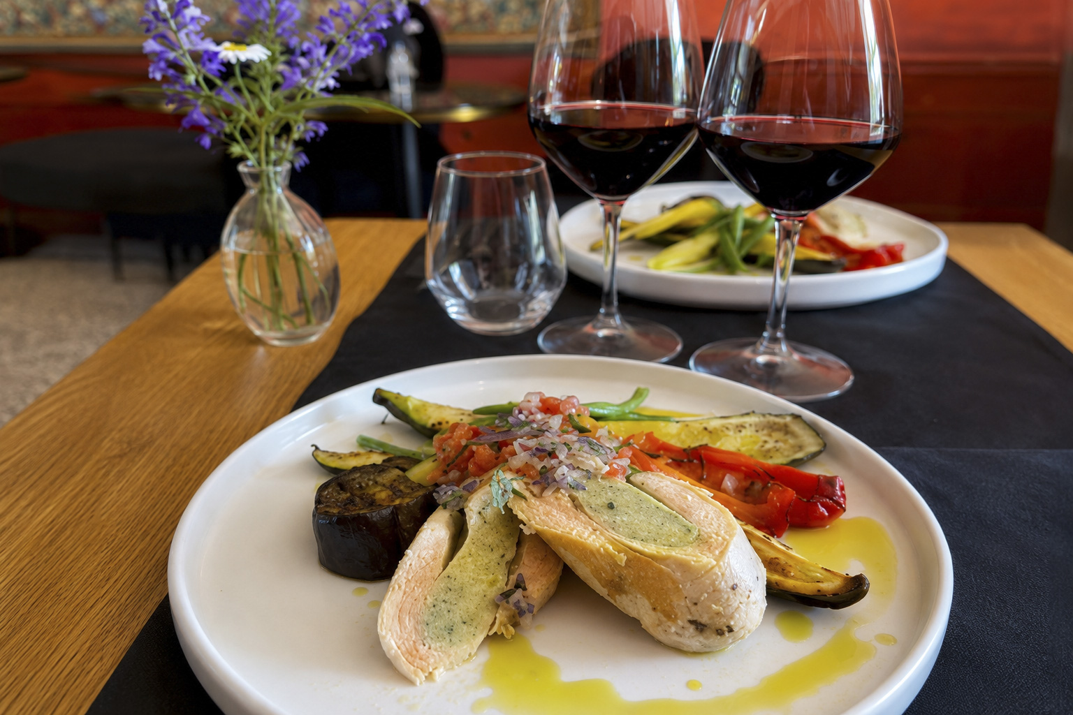 Saumon en croûte et vin